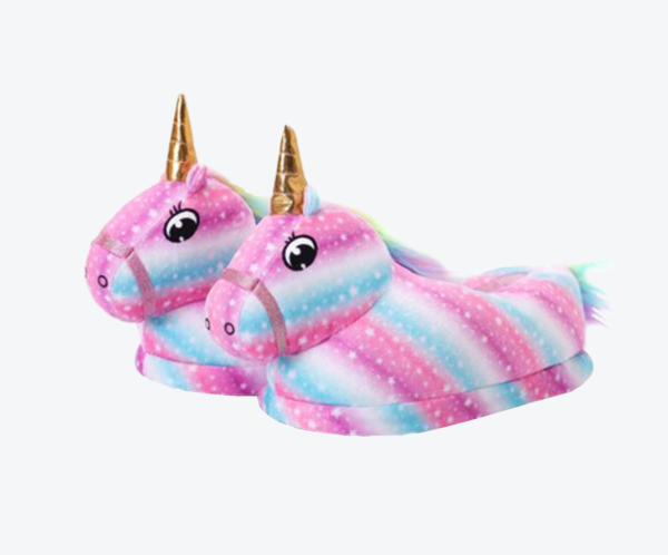 Pantuflas Unicornio Arcoíris de Colores